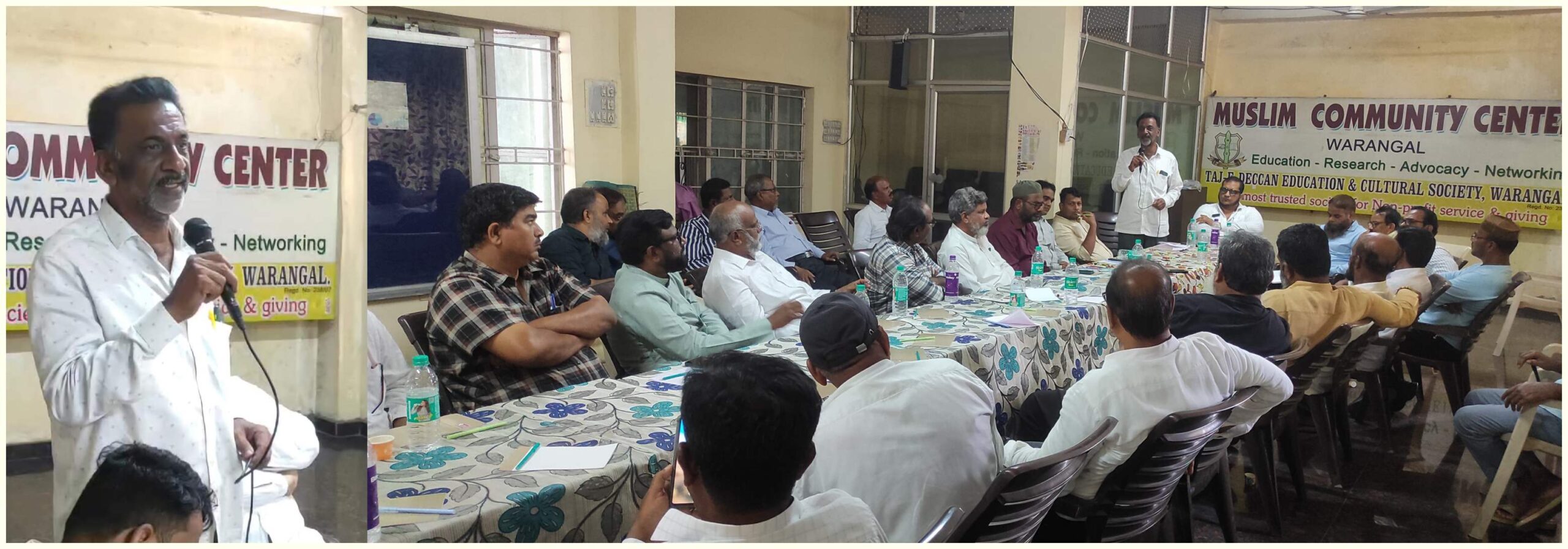 Meeting of Muslim intellectuals at Muslim Community Center Warangal on unresolved problems of Muslims and other issues.