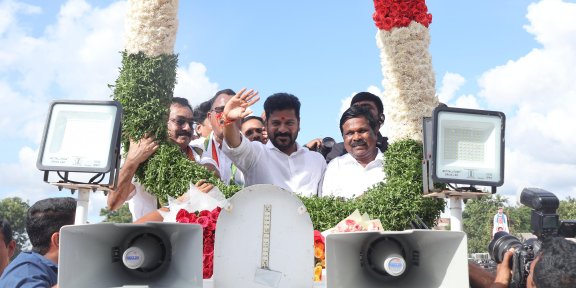 On the occasion of Dussehra, Chief Minister Revanth Reddy laid the foundation stone of several development programs in his hometown Konda Reddypally.