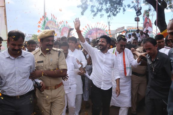 On the occasion of Dussehra, Chief Minister Revanth Reddy laid the foundation stone of several development programs in his hometown Konda Reddypally.