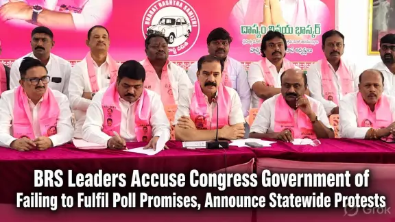 BRS Leaders Accuse Congress Government of Failing to Fulfil Poll Promises, Announce Statewide Protests
