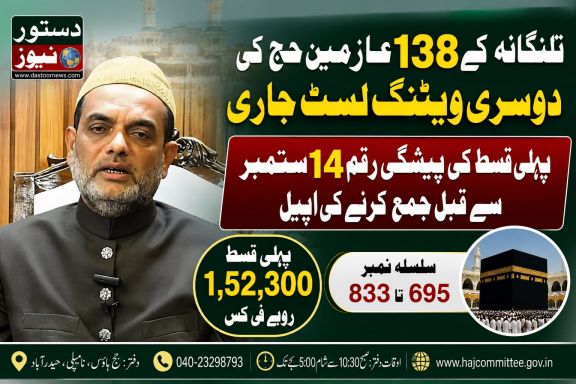 Second Waiting List Released for 138 Telangana Haj Pilgrims; Advance Instalment Due Before September 14